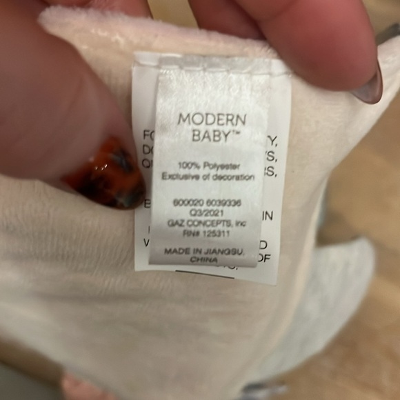 Modern Baby Bunny Security Blanket Lovey Teether Rattle Crinkle Pink - Picture 7 of 8